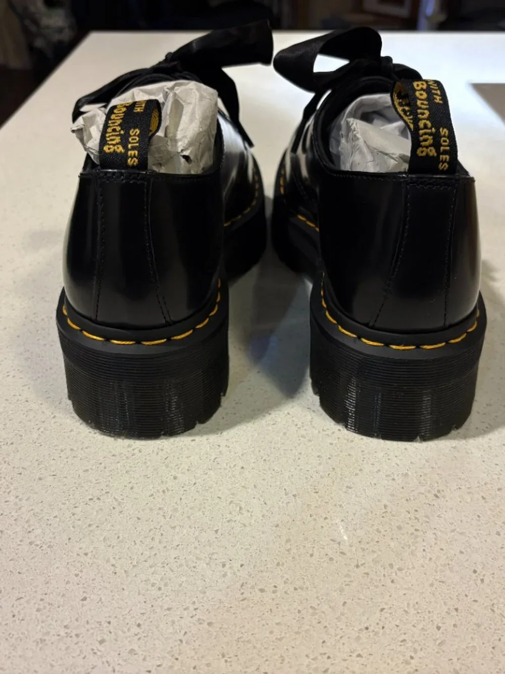 Dr. Martens Holly Leather Platform Shoes, Size 10